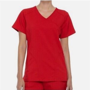 Scrubstar Chili Red Mock Wrap Scrubs